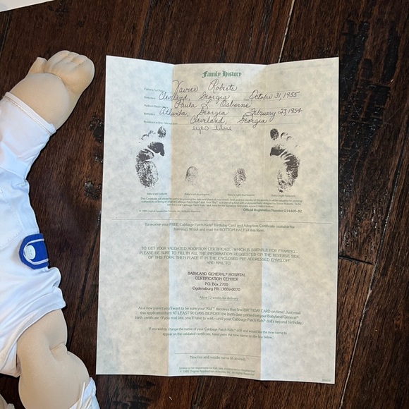 Cabbage Patch Kid - baby boy & original birth certificate - Picture 9 of 14